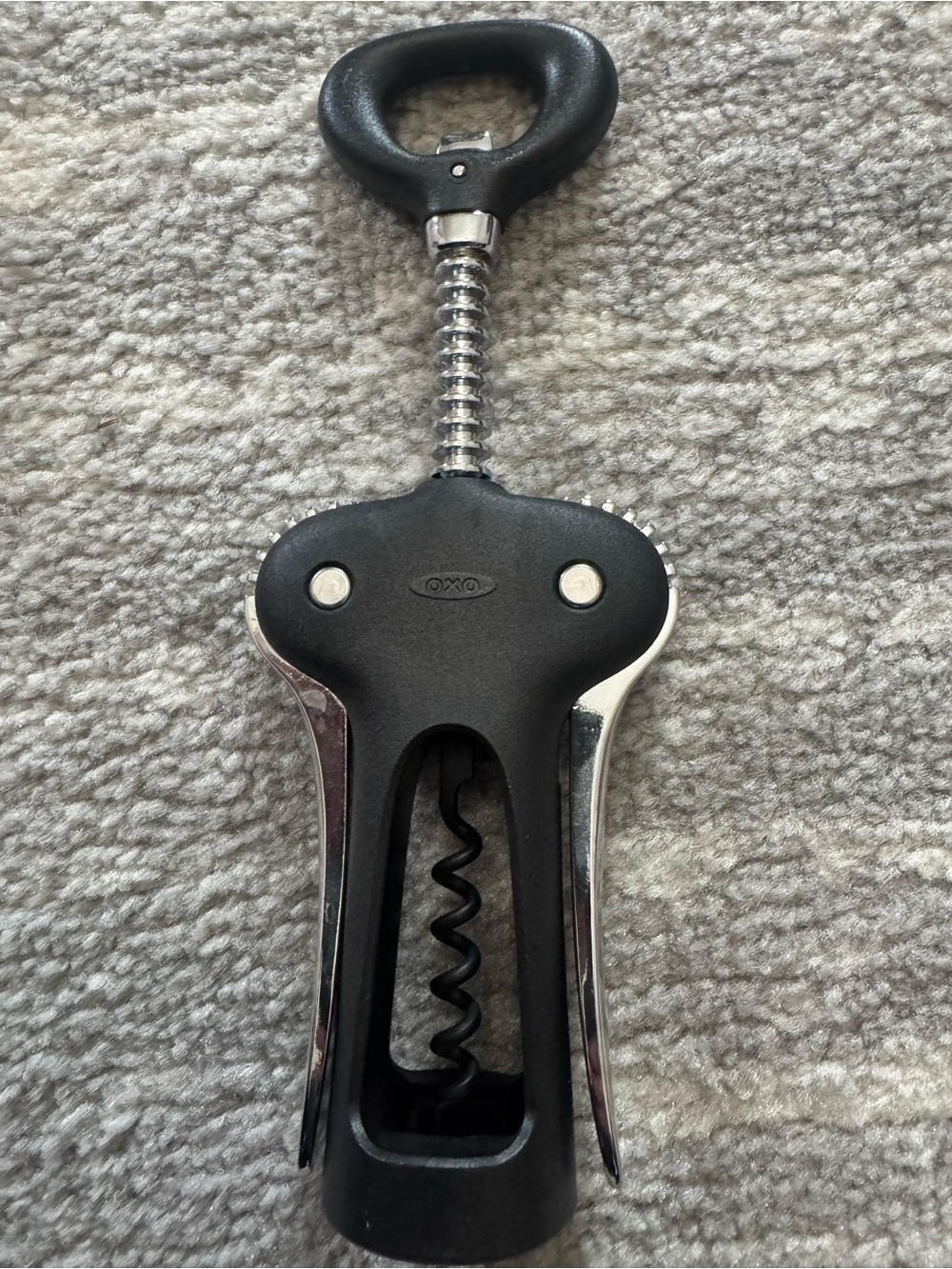 OXO Black Wing-Handle Corkscrew Bottle Opener